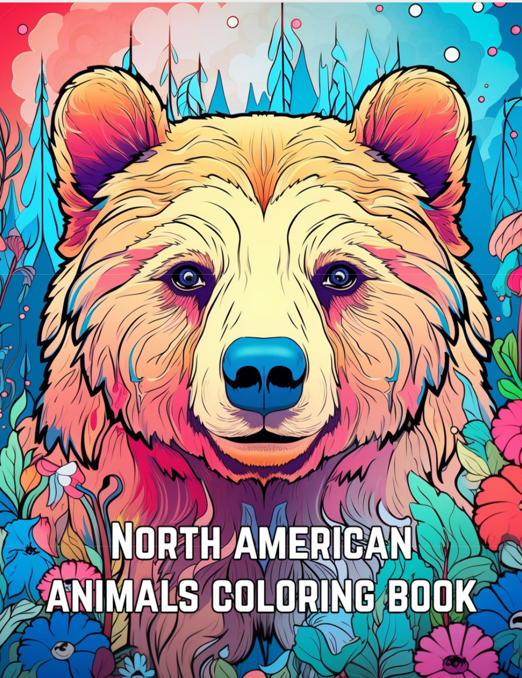 North American Animals Coloring Book cover